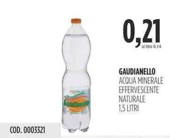Carico Cash & Carry GAUDIANELLO ACQUA MINERALE EFFERVESCENTE NATURALE 1,5 LITRI offerta