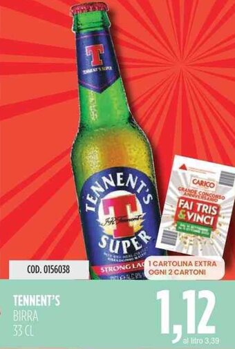 Carico Cash & Carry TENNENT'S BIRRA 33 CL offerta