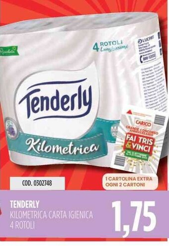 Carico Cash & Carry TENDERLY KILOMETRICA CARTA IGIENICA 4 ROTOLI offerta