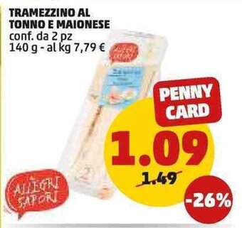 PENNY TRAMEZZINO AL TONNO E MAIONESE 140 g offerta