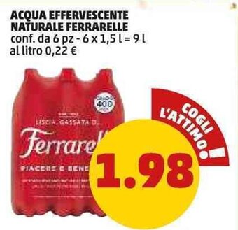 PENNY ACQUA EFFERVESCENTE NATURALE FERRARELLE 9 l offerta