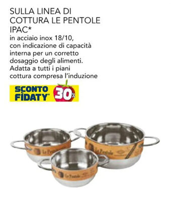 SULLA LINEA DI COTTURA LE PENTOLE IPAC