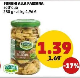 PENNY FUNGHI ALLA PAESANA sott'olio 280 g offerta