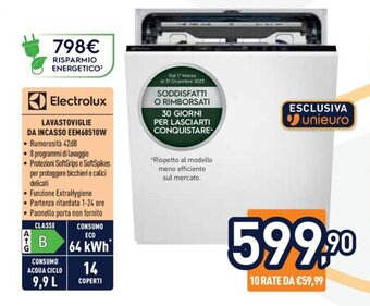 Unieuro Electrolux LAVASTOVIGLIE DA INCASSO EEM68510W offerta