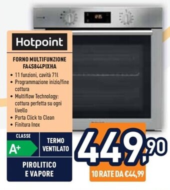 Unieuro Hotpoint FORNO MULTIFUNZIONE FA4S844PIXHA offerta