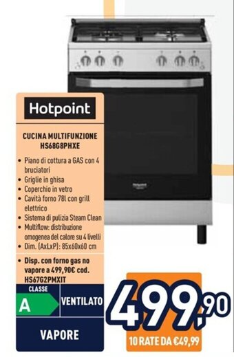 Unieuro Hotpoint CUCINA MULTIFUNZIONE HS68G8PHXE offerta