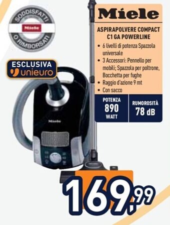 Unieuro Miele ASPIRAPOLVERE COMPACT C1 GA POWERLINE offerta