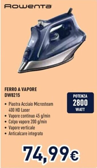 Unieuro Rowenta FERRO A VAPORE DW8215 offerta