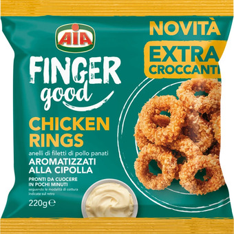 Qui Discount Chicken rings/ chicken sticks finger good aia 220 gr offerta