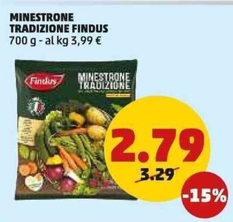 PENNY MINESTRONE TRADIZIONE FINDUS 700 g offerta