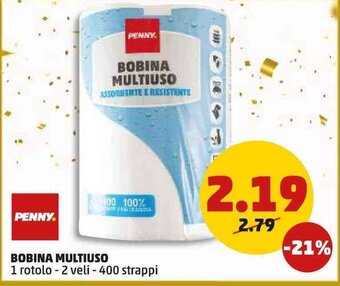 BOBINA MULTIUSO 1 rotolo - 2 veli - 400 strappi