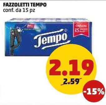 FAZZOLETTI TEMPO conf. da 15 pz