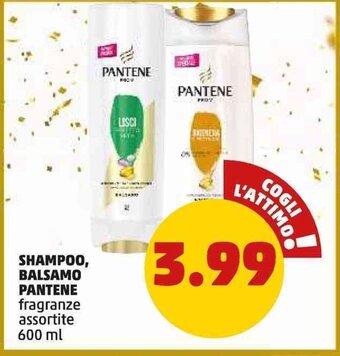 SHAMPOO, BALSAMO PANTENE fragranze assortite 600 ml
