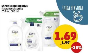 PENNY SAPONE LIQUIDO DOVE fragranze assortite 250 ml, 500 ml offerta