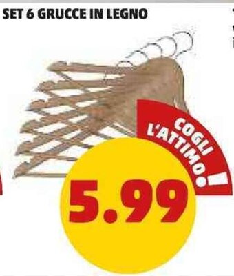 PENNY SET 6 GRUCCE IN LEGNO offerta