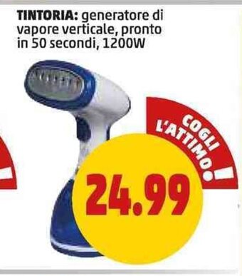 TINTORIA: generatore di vapore verticale, pronto in 50 secondi, 1200W