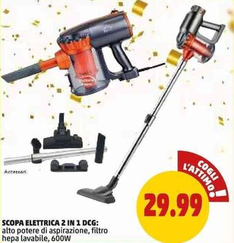 PENNY SCOPA ELETTRICA 2 IN 1 DCG: alto potere di aspirazione, filtro hepa lavabile, 600W offerta