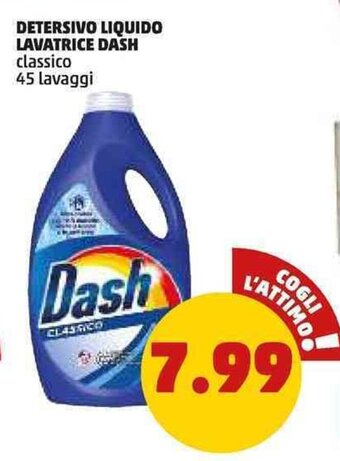 PENNY DETERSIVO LIQUIDO LAVATRICE DASH classico 45 lavaggi offerta