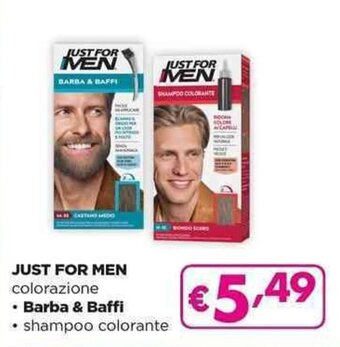 Acqua & Sapone JUST FOR MEN colorazione • Barba & Baffi • shampoo colorante offerta