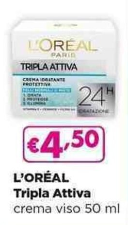 Acqua & Sapone L'ORÉAL Tripla Attiva crema viso 50 ml offerta