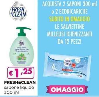 Acqua & Sapone FRESH&CLEAN sapone liquido 300 ml offerta