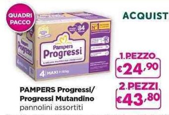 Acqua & Sapone PAMPERS Progressi/ Progressi Mutandino pannolini assortiti offerta