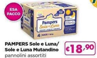 Acqua & Sapone PAMPERS Sole e Luna/ Sole e Luna Mutandino pannolini assortiti offerta