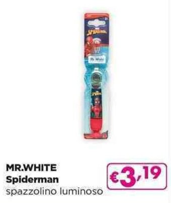 Acqua & Sapone MR.WHITE Spiderman spazzolino luminoso offerta