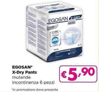 Acqua & Sapone EGOSAN* X-Dry Pants mutande incontinenza 6 pezzi offerta