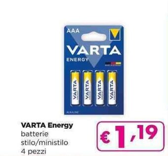 Acqua & Sapone VARTA Energy batterie stilo/ministilo 4 pezzi offerta