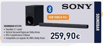 Unieuro Sony SOUNDBAR HTG700 offerta