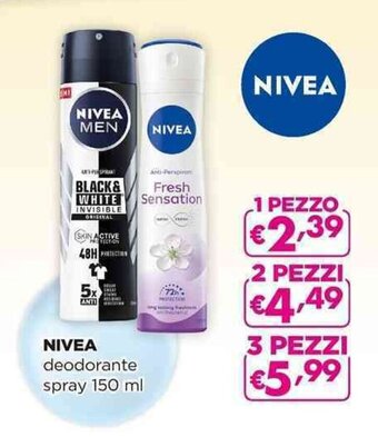 Acqua & Sapone NIVEA deodorante spray 150 ml offerta