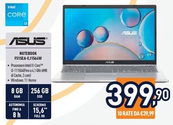 Unieuro Asus NOTEBOOK F515EA-EJ1564W offerta