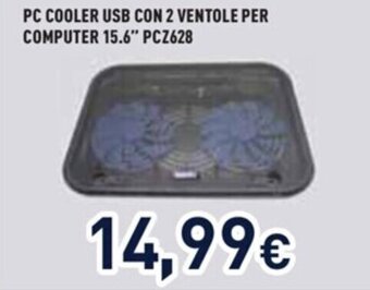 Unieuro PC COOLER USB CON 2 VENTOLE PER COMPUTER 15.6" PCZ628 offerta