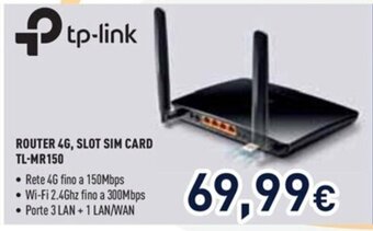 ROUTER 4G, SLOT SIM CARD TL-MR150