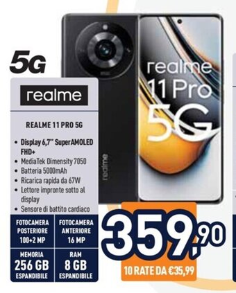 Unieuro 5G realme REALME 11 PRO 5G offerta