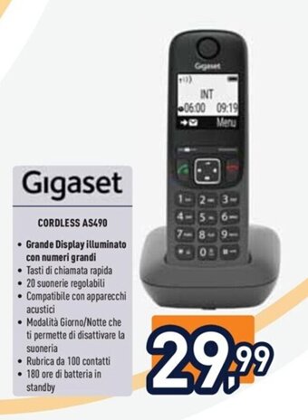 Unieuro Gigaset CORDLESS AS490 offerta