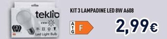 KIT 3 LAMPADINE LED 8W A608