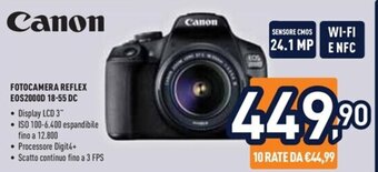 Unieuro Canon FOTOCAMERA REFLEX EOS2000D 18-55 DC offerta