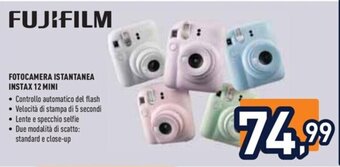 Unieuro FUJIFILM FOTOCAMERA ISTANTANEA INSTAX 12 MINI offerta