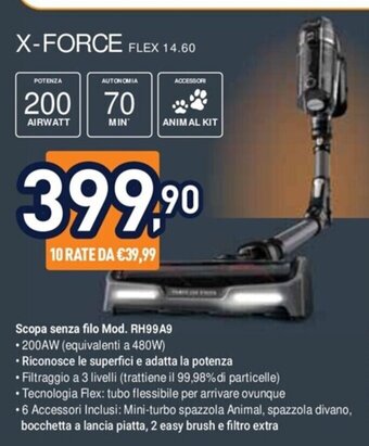 Unieuro Scopa senza filo Mod. RH99A9 offerta