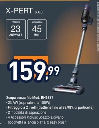 Unieuro Scopa senza filo Mod. RH6837 offerta