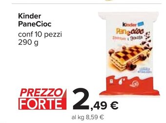 Carrefour Kinder PaneCioc conf 10 pezzi 290 g offerta