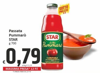 Paghi Poco Passata Pummarò STAR g 700 offerta