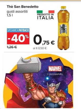 Carrefour Thè San Benedetto gusti assortiti 1,5 L offerta