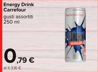 Carrefour Energy Drink Carrefour gusti assortiti 250 ml offerta