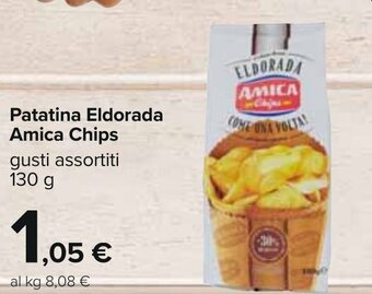 Carrefour Patatina Eldorada Amica Chips gusti assortiti 130 g offerta