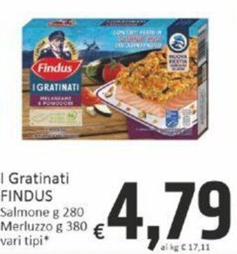 Paghi Poco Gratinati FINDUS Salmone g 280 Merluzzo g 380 offerta