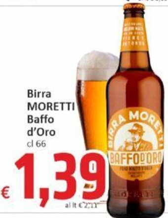 Paghi Poco Birra MORETTI Baffo d'Oro cl 66 offerta