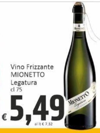 Paghi Poco Vino Frizzante MIONETTO Legatura cl 75 offerta